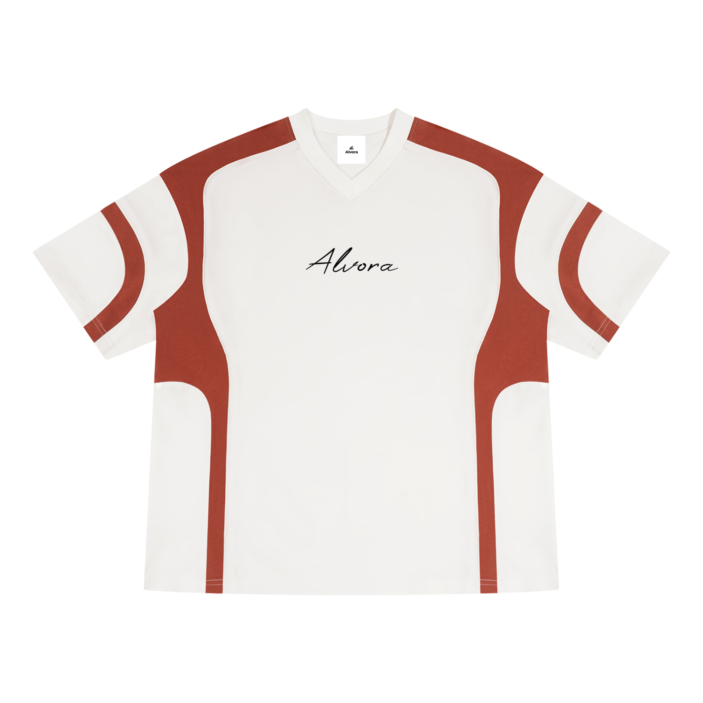 "Manipulated" Unisex Color Block V-Neck T-Shirt