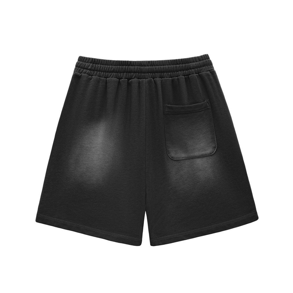 Alvora "Saints" Sun Fade Raw Edge Cotton Shorts