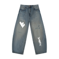 Men's Distressed Barrel Leg Jeans