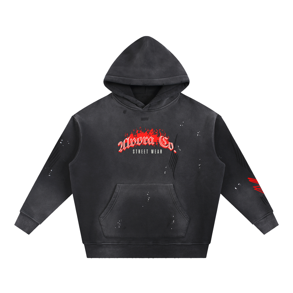 Vintage Alvora "Street" Frayed Fleece Hoodie