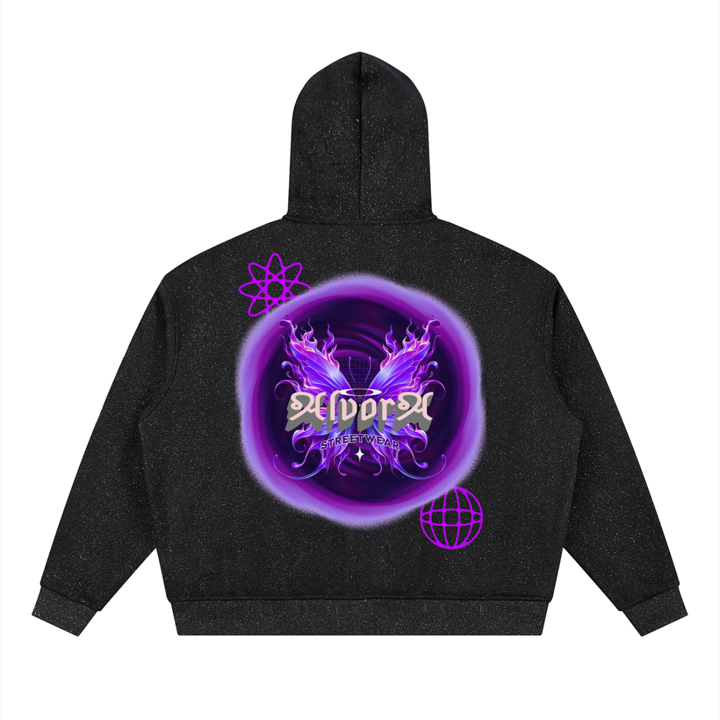 "Atomic" Unisex Sparkles Full Zip Boxy Hoodie