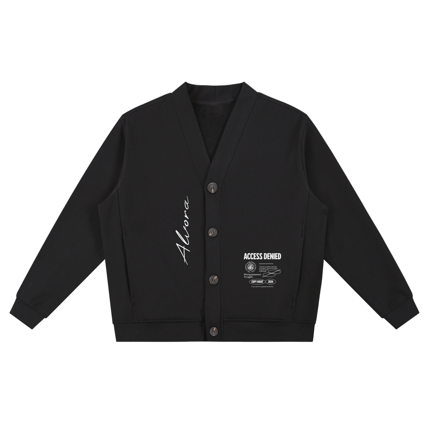 "Access denied" Heavyweight Sweat Cardigan